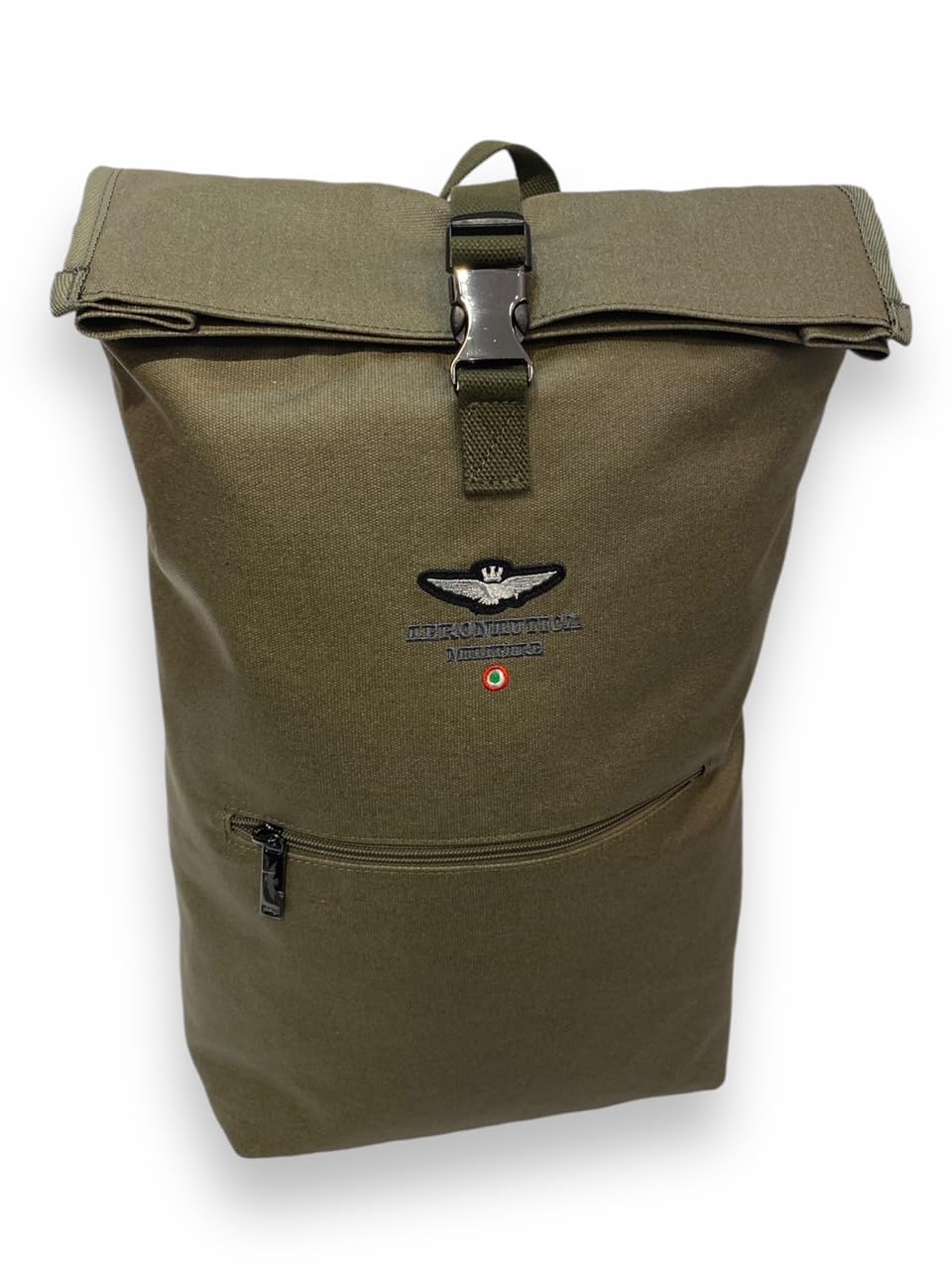 Mochila Tipo Saco Aeronautica Militare New City - Tejido Encerado, 31x50x11 Cm, Bolsillos Con Cremallera