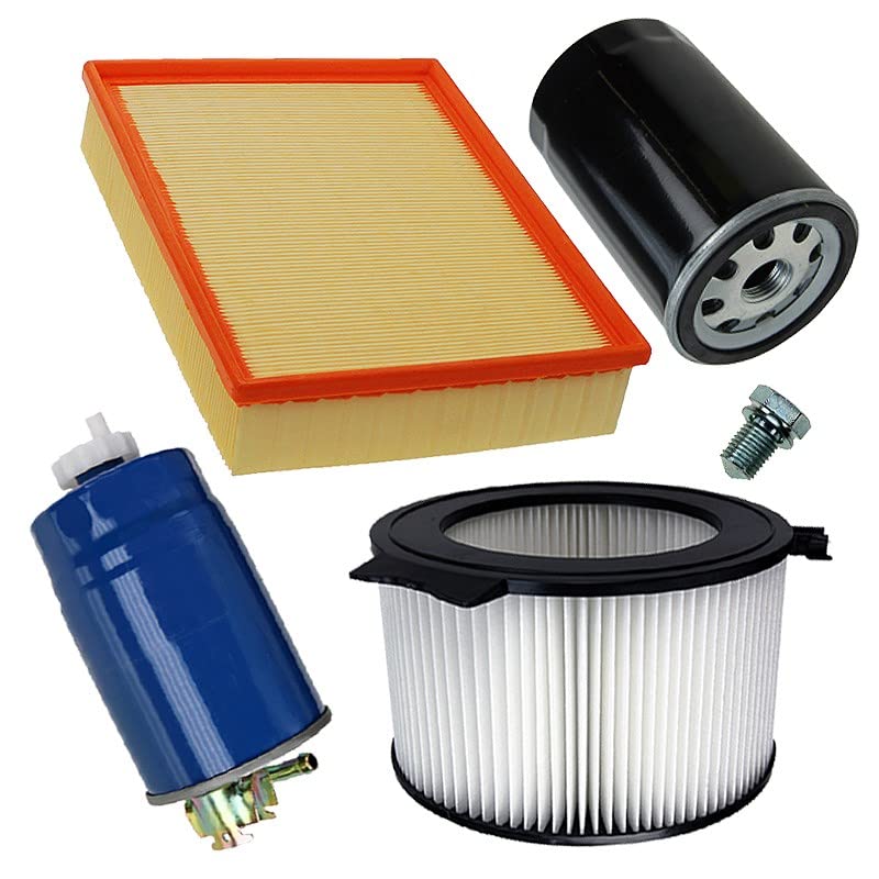 BESTPRICE Set di filtri di ispezione con 1x filtro aria, 1x filtro aria cabina (filtro antipolline), 1x filtro olio, 1x filtro carburante, compatibile con VW TRANSPORTER T4