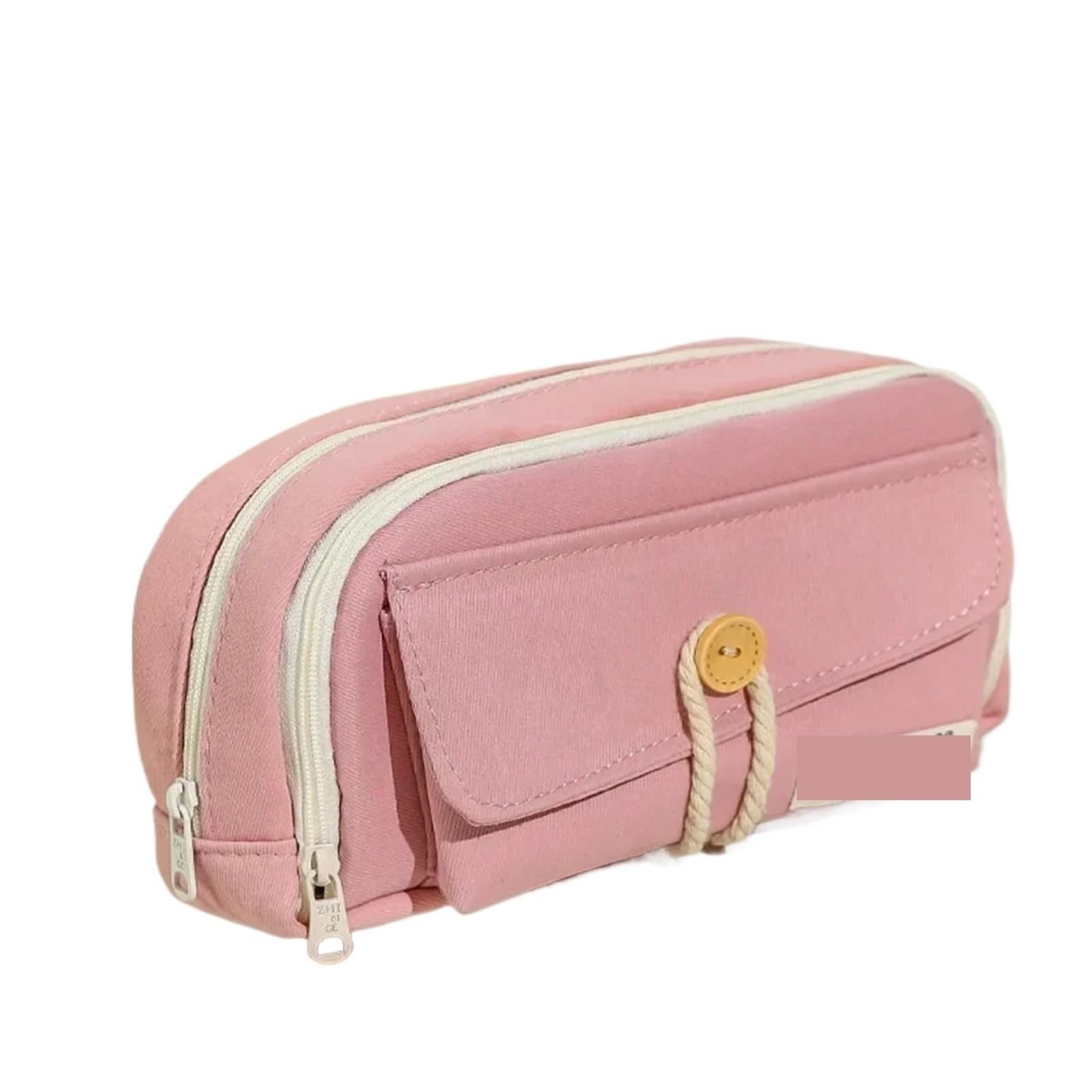 Estuche Estuches de lápices de la PC, Estuches de lápices de Lona de Color sólido, Bolsa de papelería for Estudiantes y Profesores, 2 uds.(Pink)