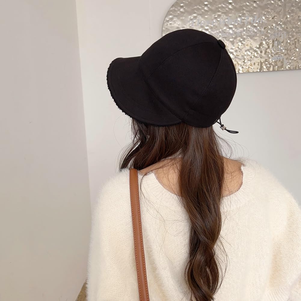 Halemet Fleece Bucket Hat for Women Wide Brim Baseball Cap Casual Equestrian Hat Soft Warm Winter Hats Skull Cap 2026 Winter - Image 9