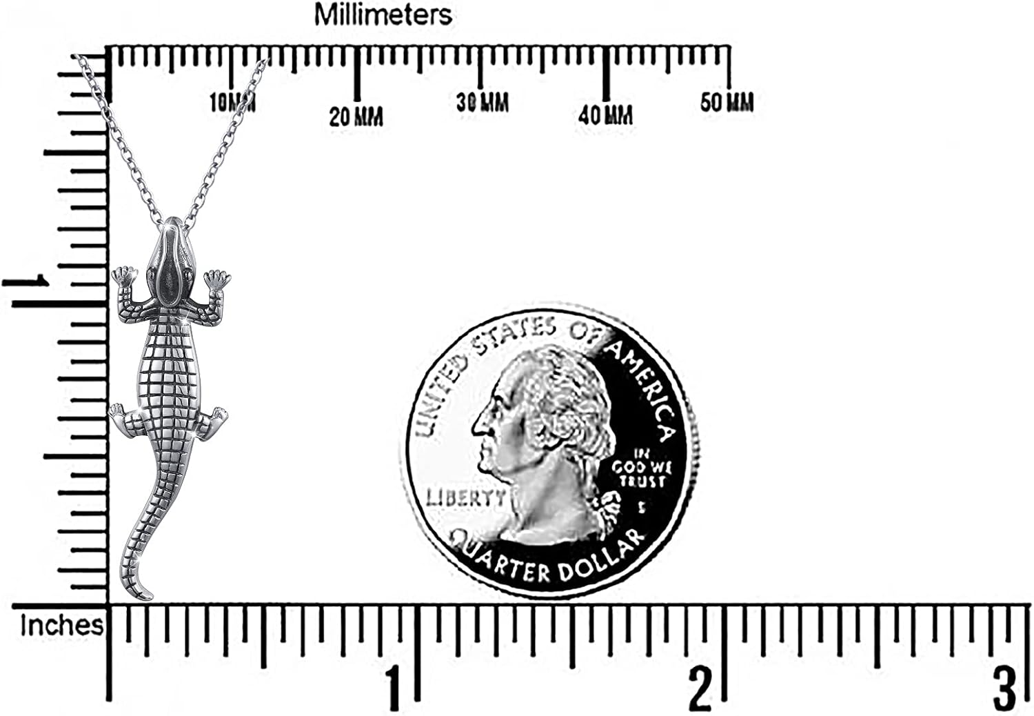 DAOCHONG S925 Sterling Silver Alligators Crocodile Animal Pendant Necklace for Women Men Teen - Image 5