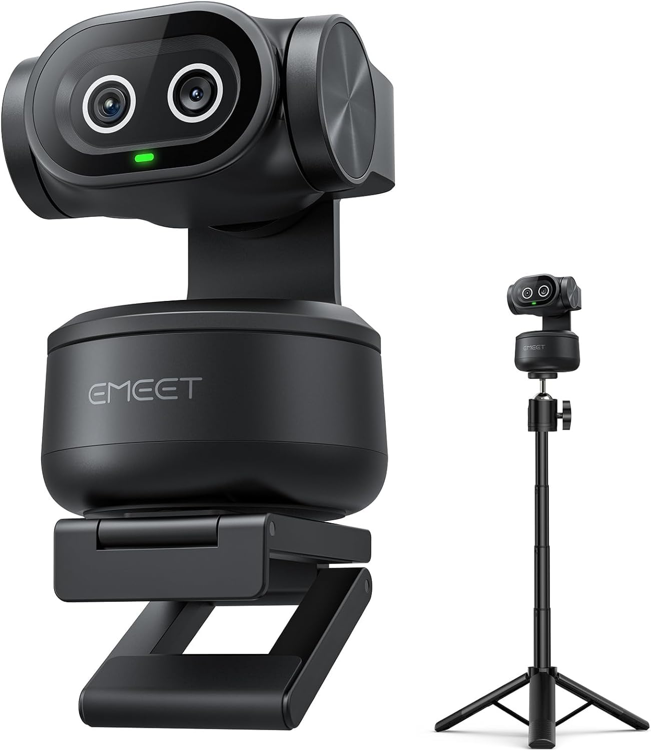 EMEET PIXY Dual-Camera AI-Powered PTZ Camera 4K with Tripod, AI Tracking, PDAF&AI Autofocus 0.2s, 1/2.55'' Sony Sensor, 3 Mics, Presets, 4K Webcam for Streaming, OBS/Twitch/Switch 2 Compatib
