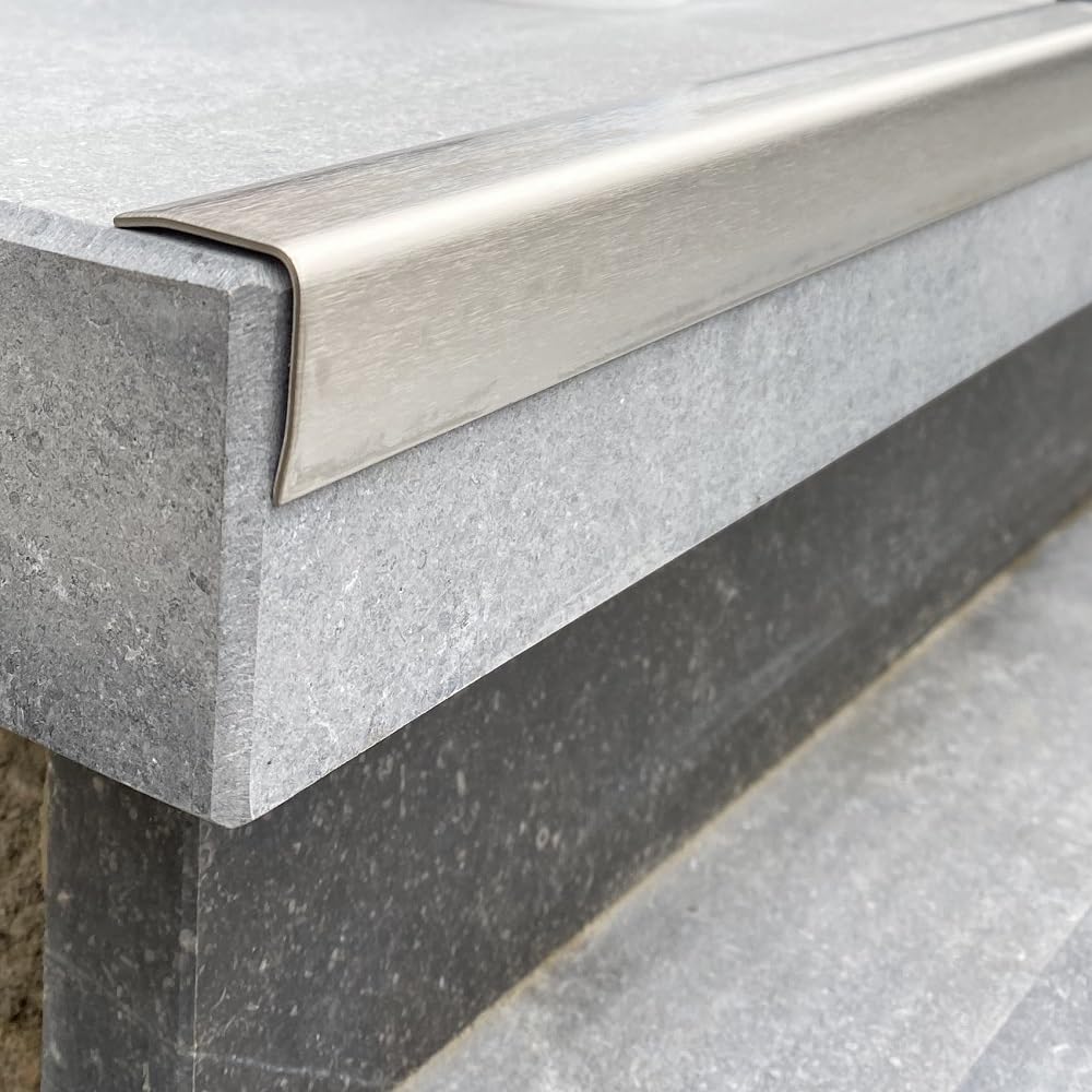 Edelstahl Winkel 150 cm Kantenschutz Metall V2A Eckleiste 3-fach gekantet 1,0 mm (35x35x1,0 mm)
