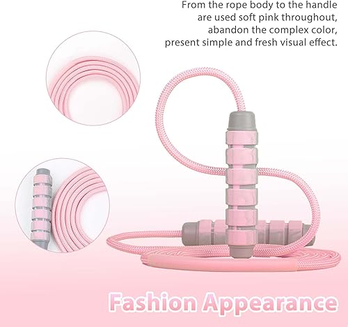 Miniatura 5 de Cuerda de saltar de algodón para entrenamiento, cuerda de salto con peso para mujeres, cuerda de saltar ajustable sin enredos para hombres, adultos