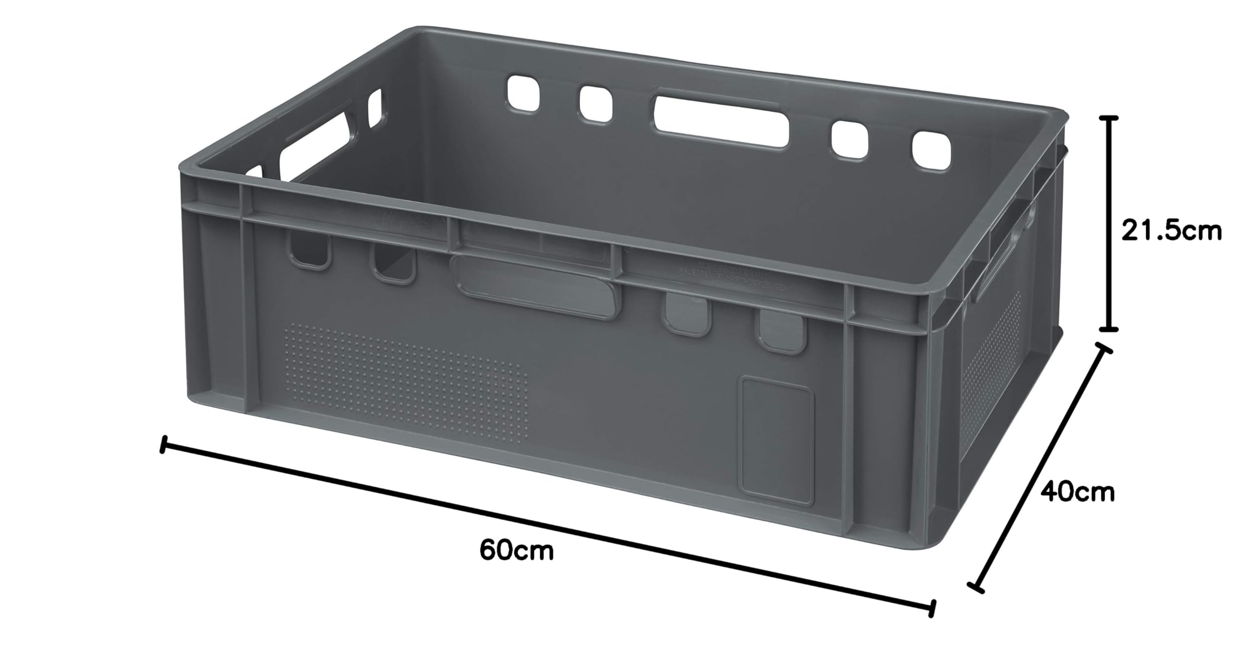 Logiplast E2 Kiste mit grauem Deckel 600 x 400 x 200 mm Fleischkiste Lagerkiste Metzgerkiste in grau