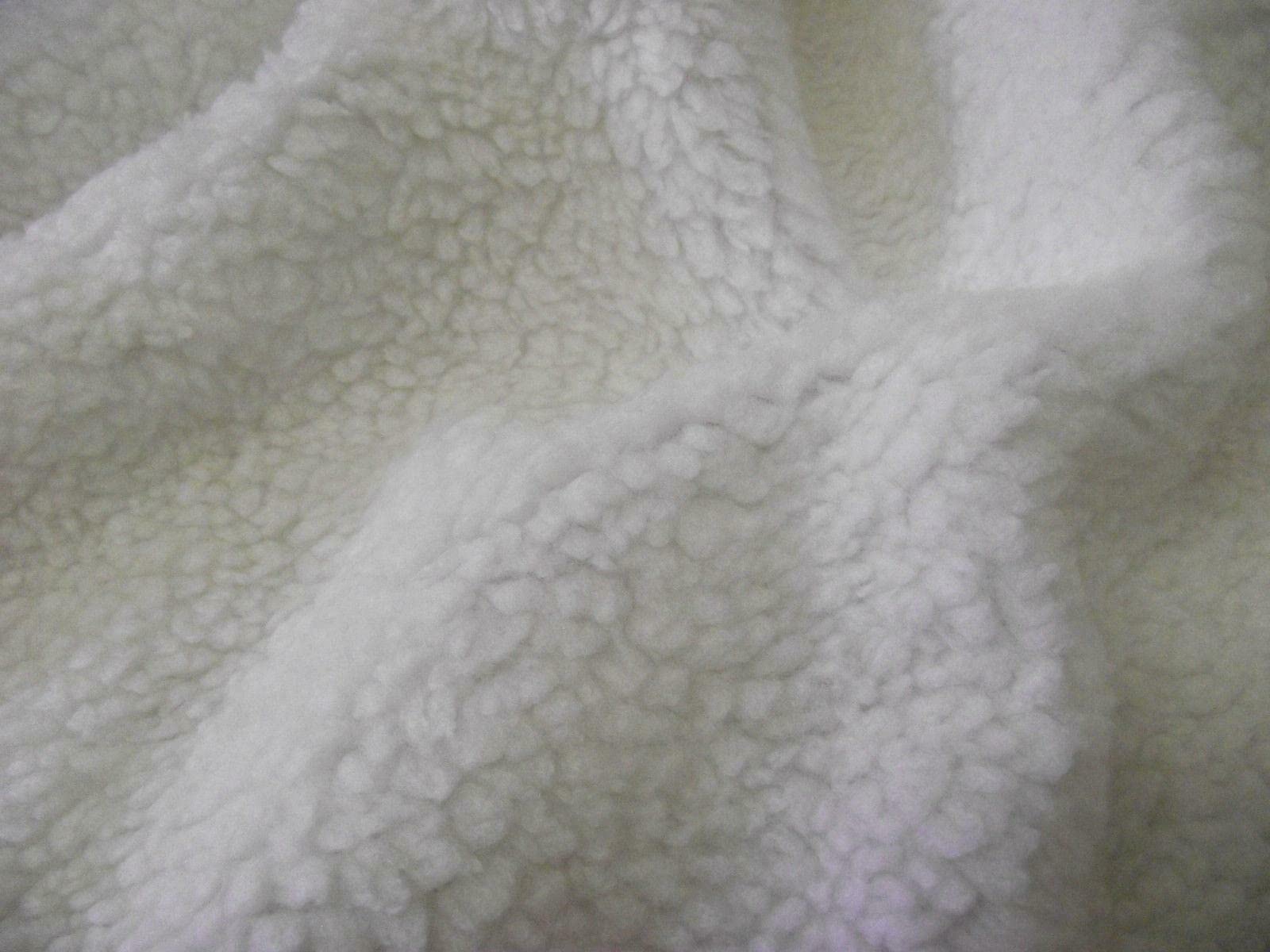 Crs Fur Fabrics White Faux Fur Sherpa Fleece Sheepskin Fabric Material