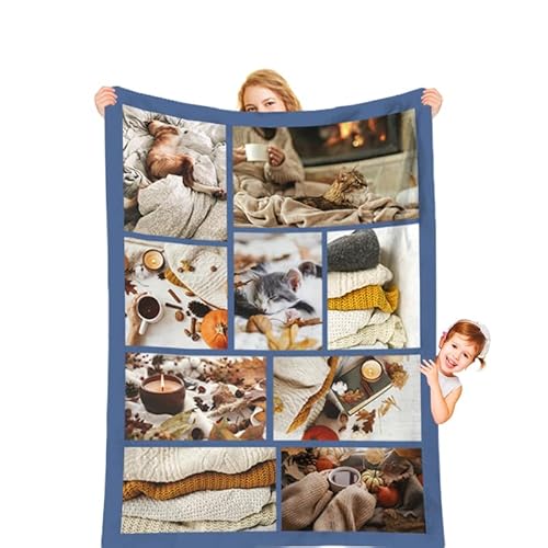 toyofmine Plaid Personnalisé Photo et Texte,Couverture Personnalisée,Cadeau Personnalisé pour Femme,Easycosy Plaid Personnalisé,Amoureux,Meilleure Ami,Famille,Copain,Idées de Cadeaux d'anniversaire