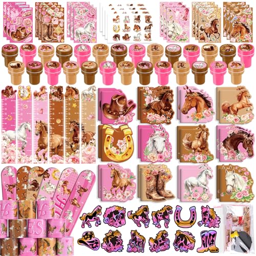 BenLouis 96Pcs Horse Party Favors Western Cowgirl Rodeo Goodie Gags