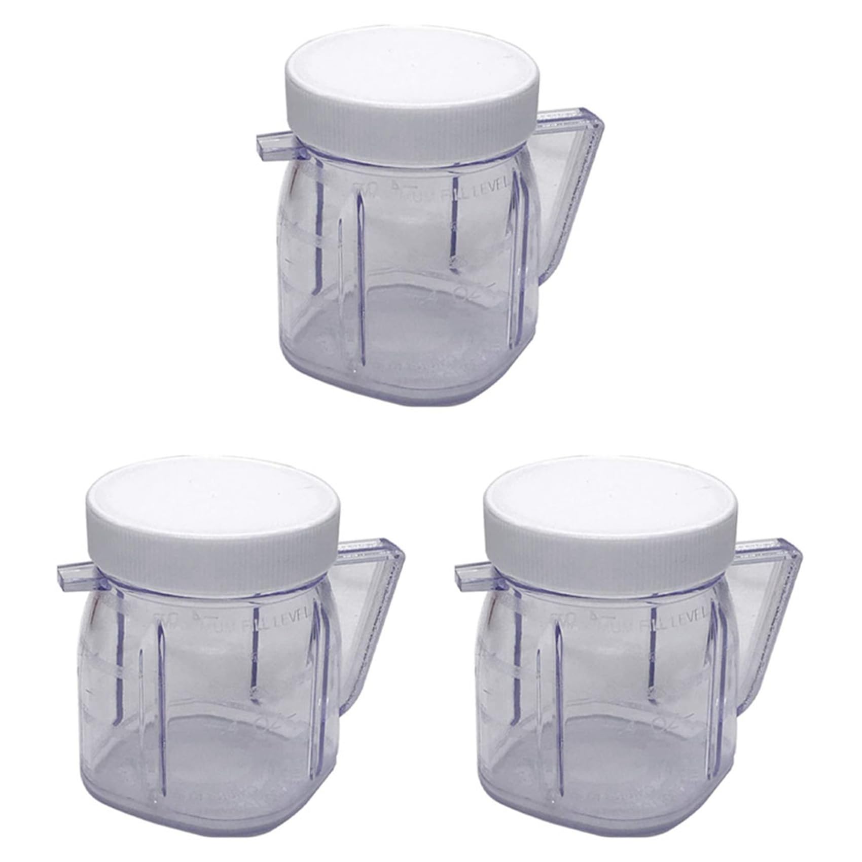 Hndhbfgrt for Blender Replacement Parts, 4937 Mini Osterizer Blender Jar Accessory, Cup Mini Plastic Jars with Lids (3 Pack)