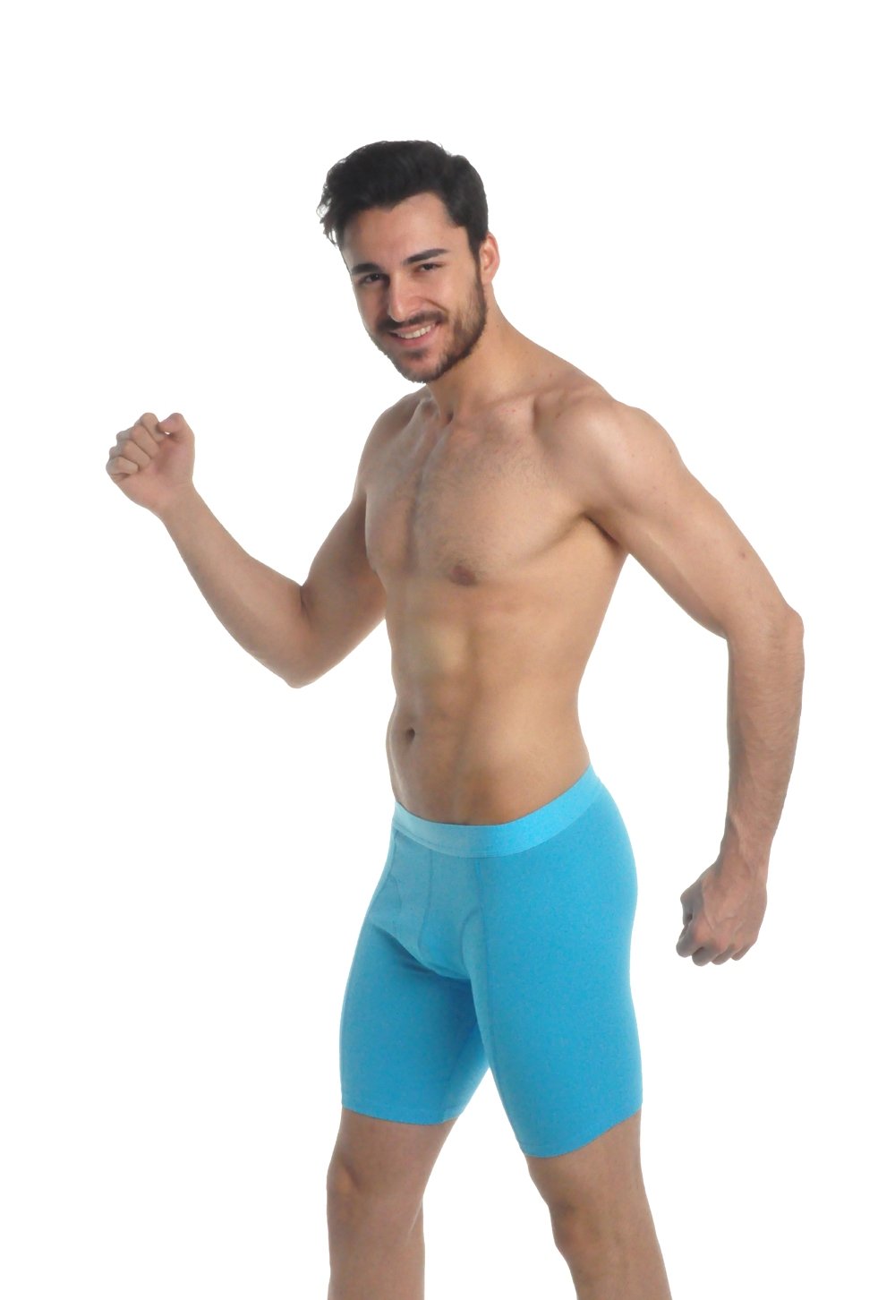 elegance1234 Men`s Active-wear Soft Cotton Extra Long Leg Boxers (Ref:1150)(XX-Large, Turquoise)