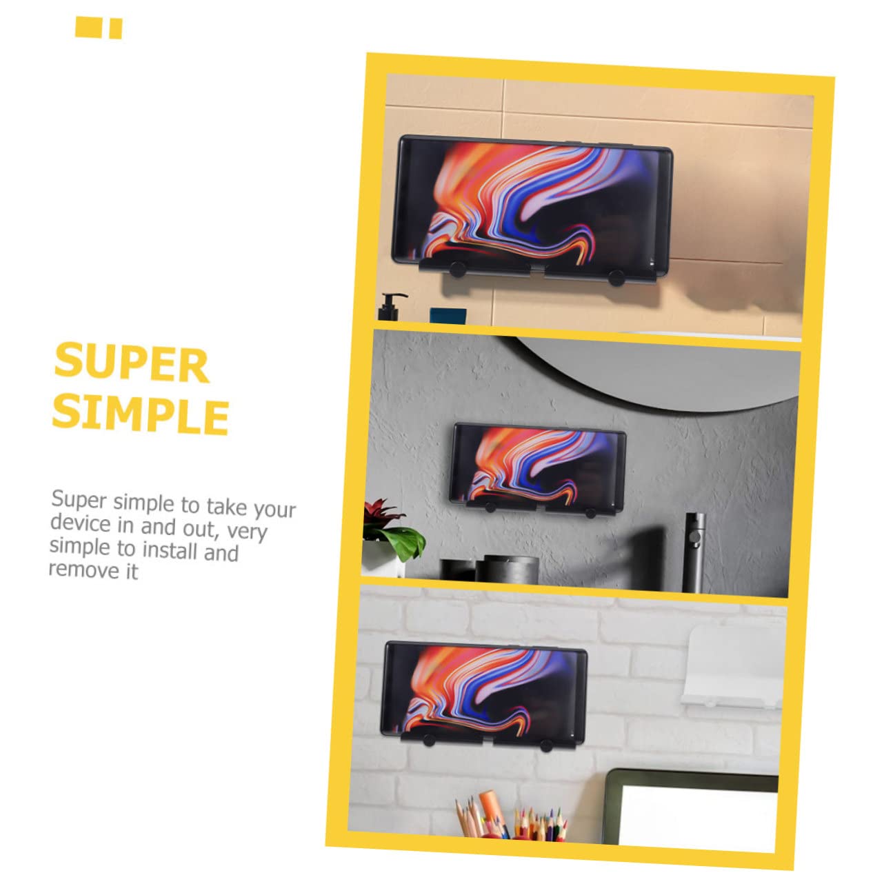 PORTACELLULARE DA PARETE Plastica Supporto Per Tablet Letto Telefono