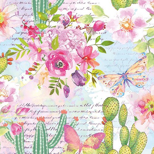 Ambiente SERVILLETAS 33x33cm 20 UD Cactus Y Rosas