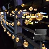 kimuwote catena luminosa a energia solare, per esterni, 11 m, 60 led, per esterni, 8 modalità, ip65, resistente alle intemperie, per balcone, terrazza, giardino, alberi, decorazione natalizia