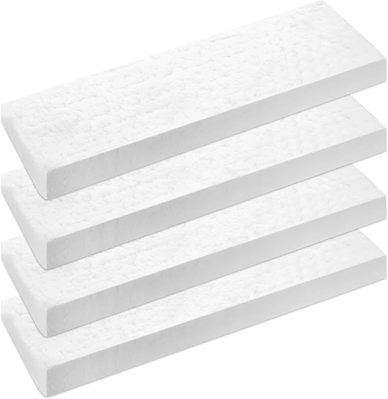 4 Pezzi Lana Ceramica per Camino a Bioetanolo, Spugna Ceramica per Camini da Tavolo, Fibra Ceramica Resistente al Calore per Stufe a Bioetanolo, Gel e Camini Interni (300x100x25mm)