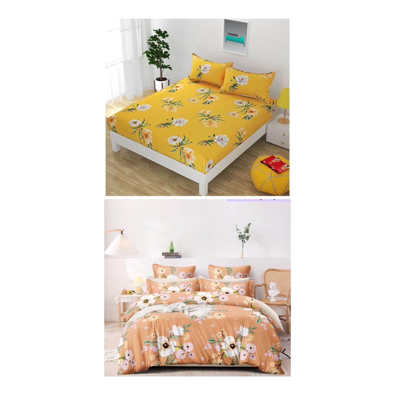 Danvira 3 pcs Premium Elastic Fitted Bedsheet with 2 Zumbo Size Pillow Cover Fits Upto 12 Inch of Mattress 72x78 (Pack of 2)-64 (B0B59C3TSS) Amazon Price History, Amazon Price Tracker