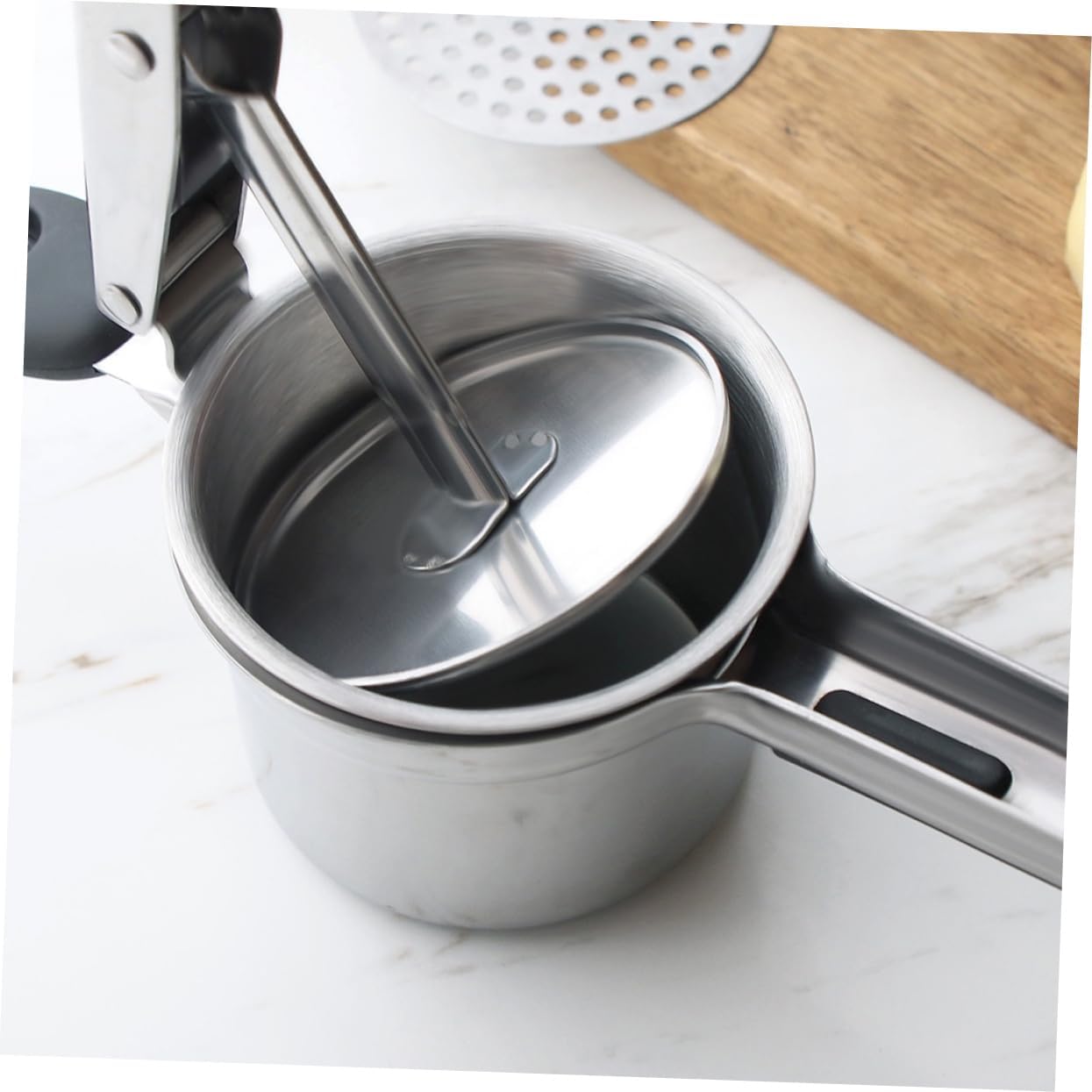 Non- Silicone Handle Potato Interchangeable Disks Food Pressing Tool for Easy Potatoes Fruits and Vegetables Construction