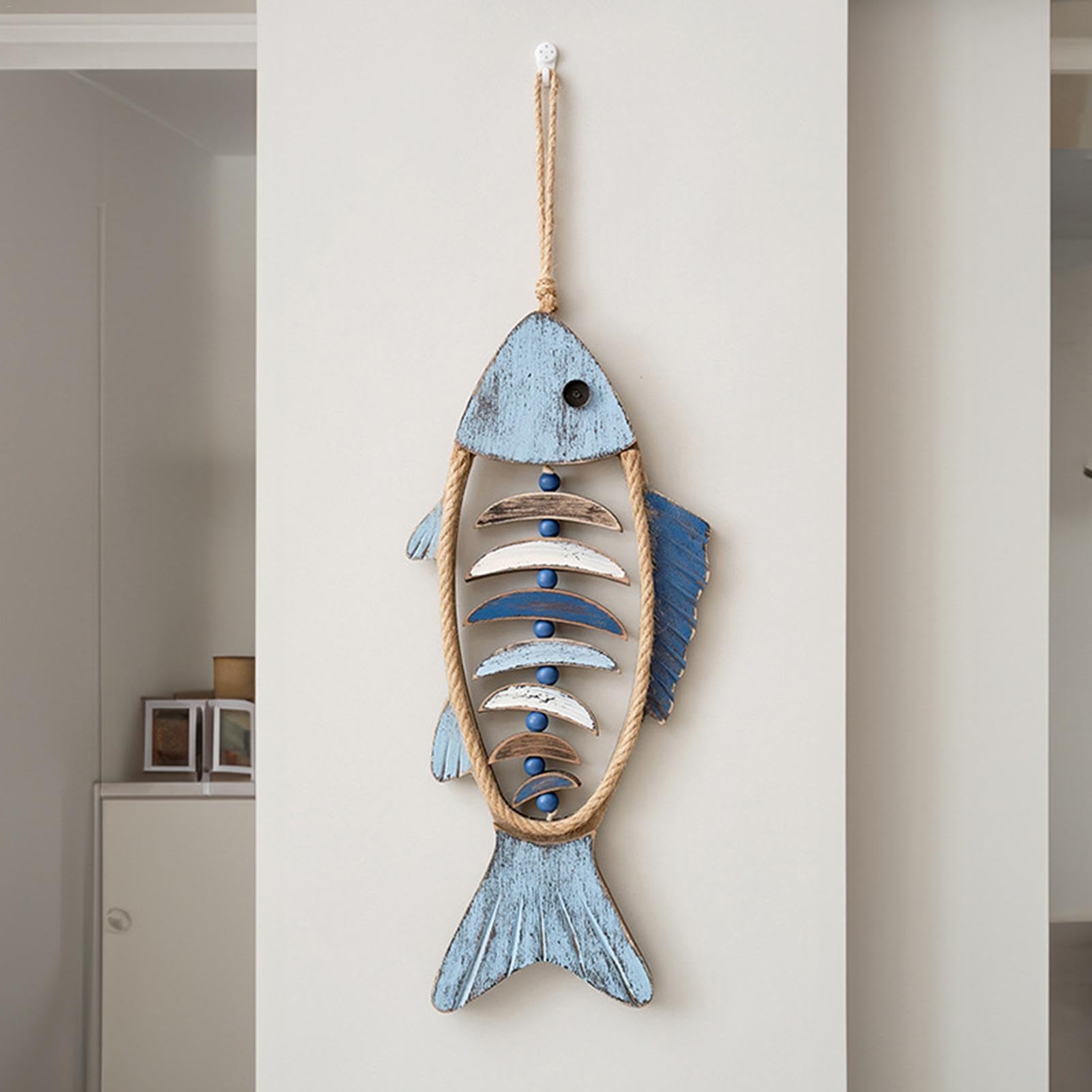 Amazon.co.jp: 魚の壁アート装飾 - 木製魚航海装飾、魚アートウォール