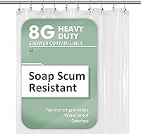 BarossaDesign 60x72 Shower Curtain Liner with 6 Weighted Magnets - Heavy Duty Waterproof PEVA, PVC-Free, Clear Liner for Standard Tubs