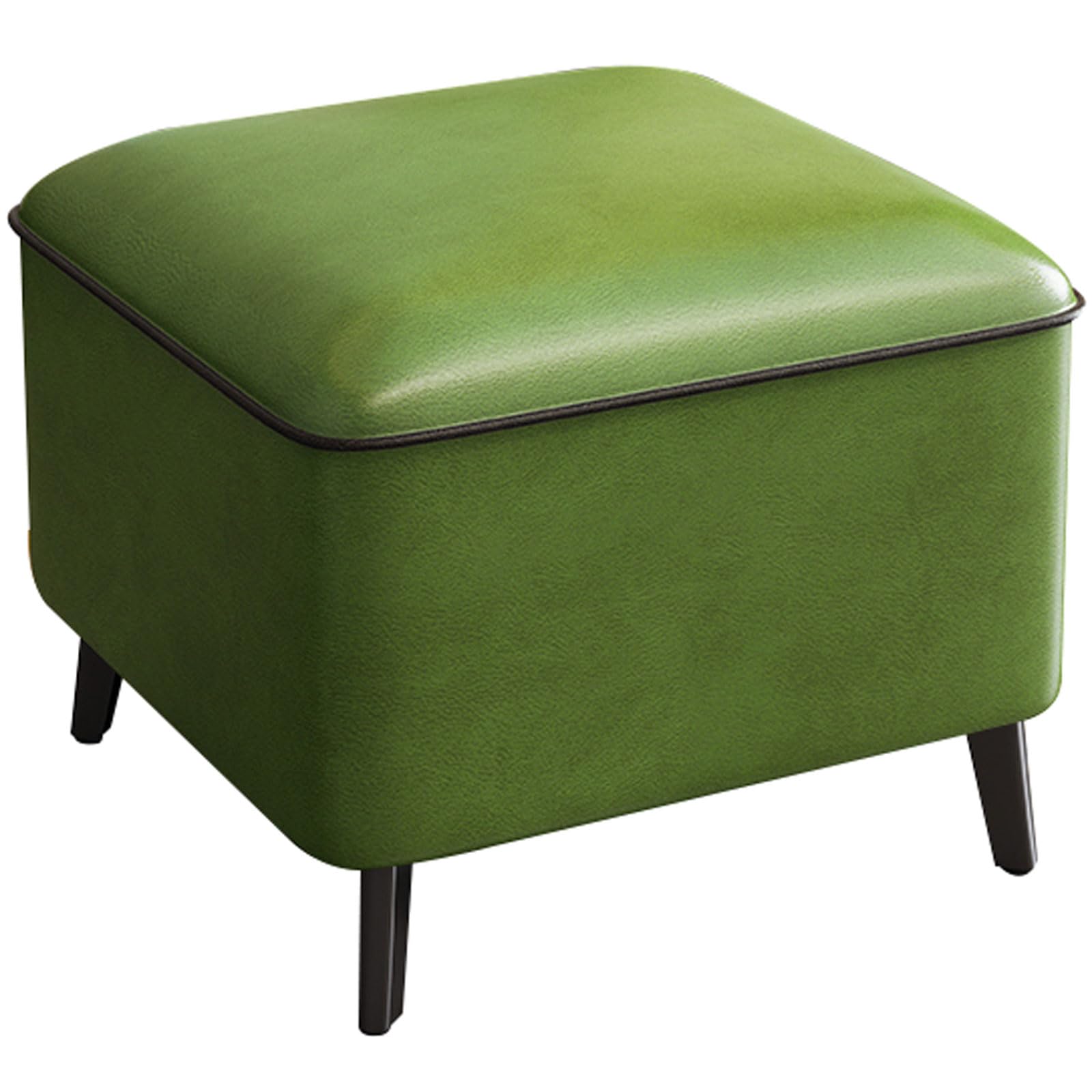 Pouf confortable en mousse haute densité, tabouret de luxe matcha et pieds en métal