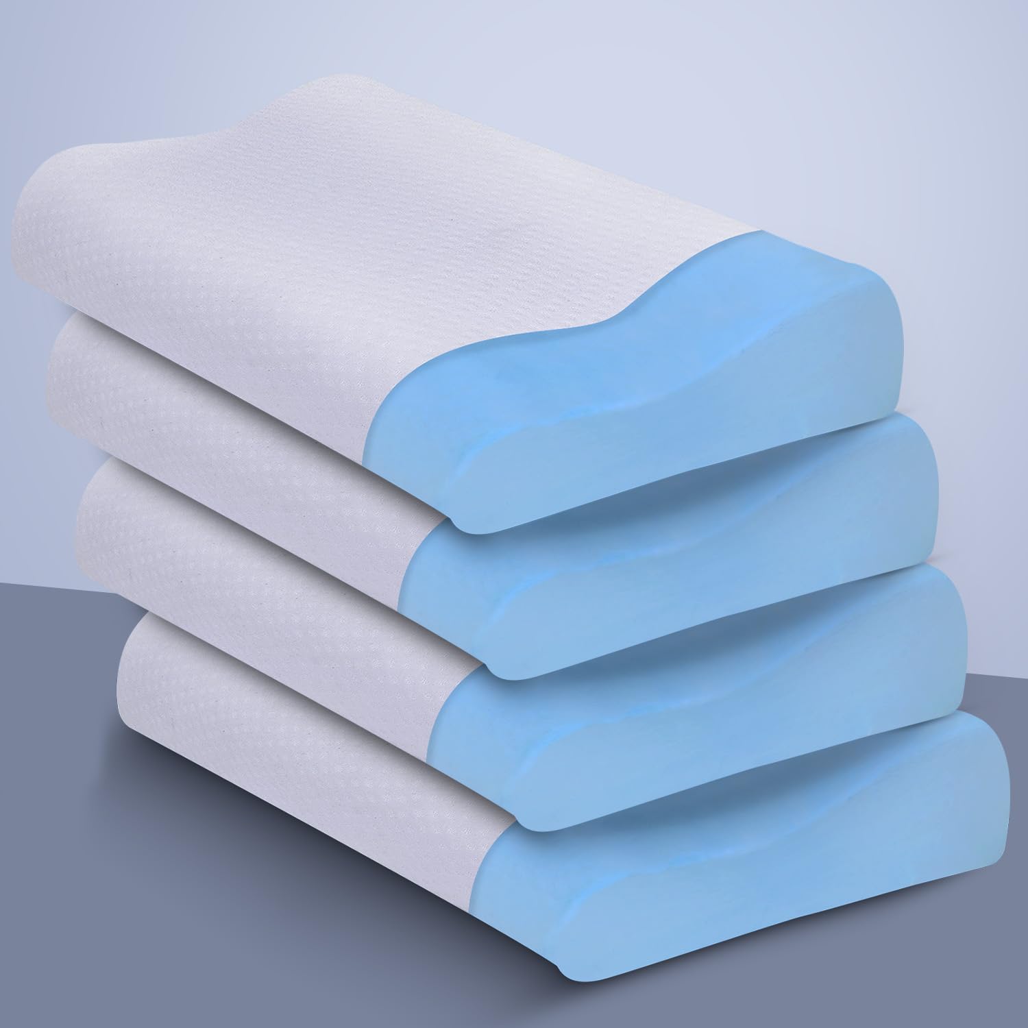 Sleepsia Cervical Memory Foam Cooling Gel Pillow, Neck Pain Support, Pillow for Neck & Head, Orthopedic Contour Neck Pain, Pillow with Washable Cover 21L X13.75W X3.75H (Regular, Pack of 4) (B0995HZ5G1) Amazon Price History, Amazon Price Tracker