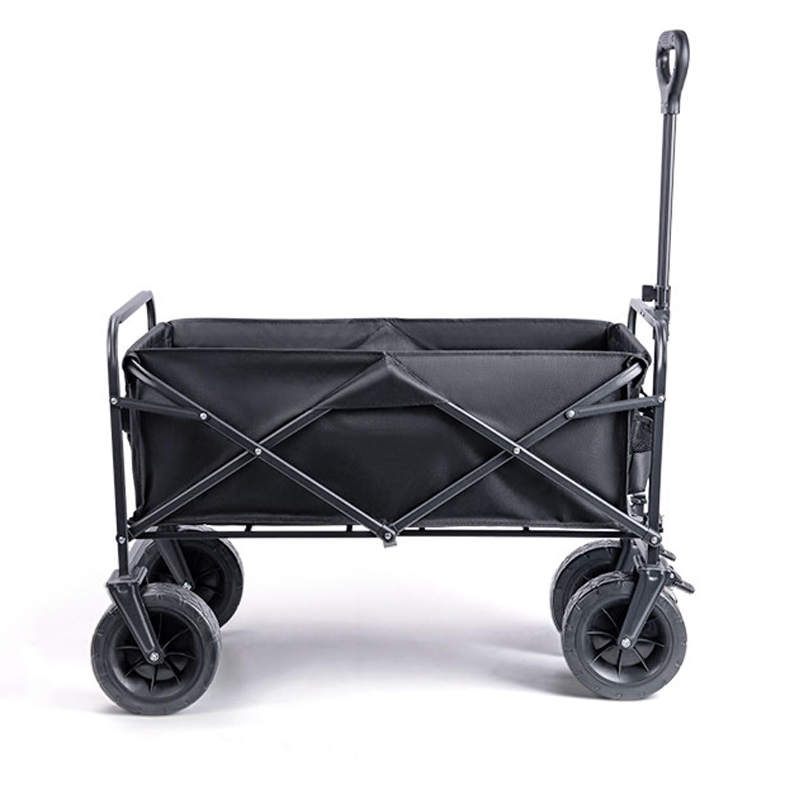 Zusammenklappbarer Zugwagen mit Einer Kapazität von 200 Kg – mit Verstellbarem Griff und Abnehmbarem Wasserdichtem Stoff – Tragbarer Mehrzweckwagen for Einkaufen, Am Strand und Beim Camping