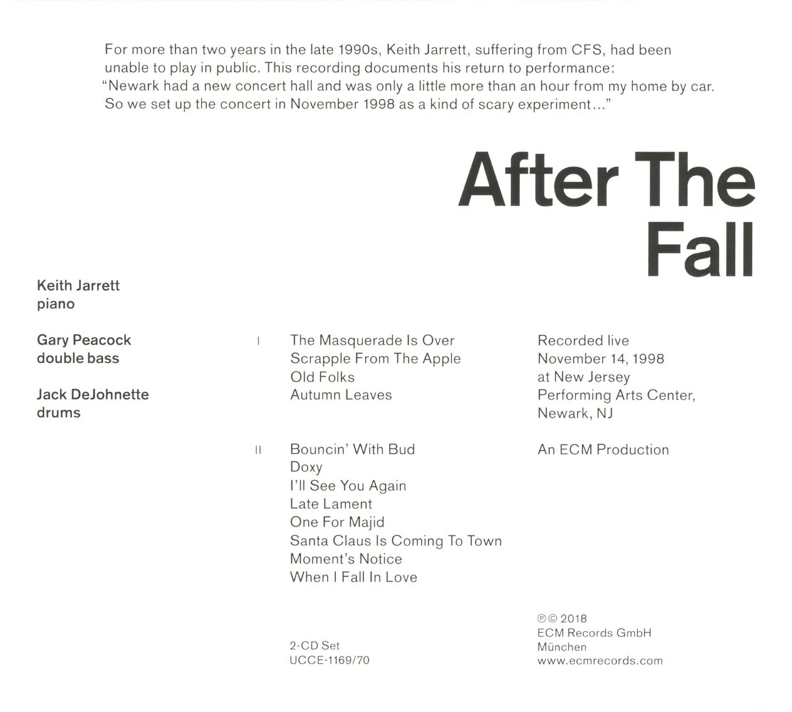 GARY PEACOCK JACK DEJOHNETTE KEITH JARRETT - After The Fall - CD