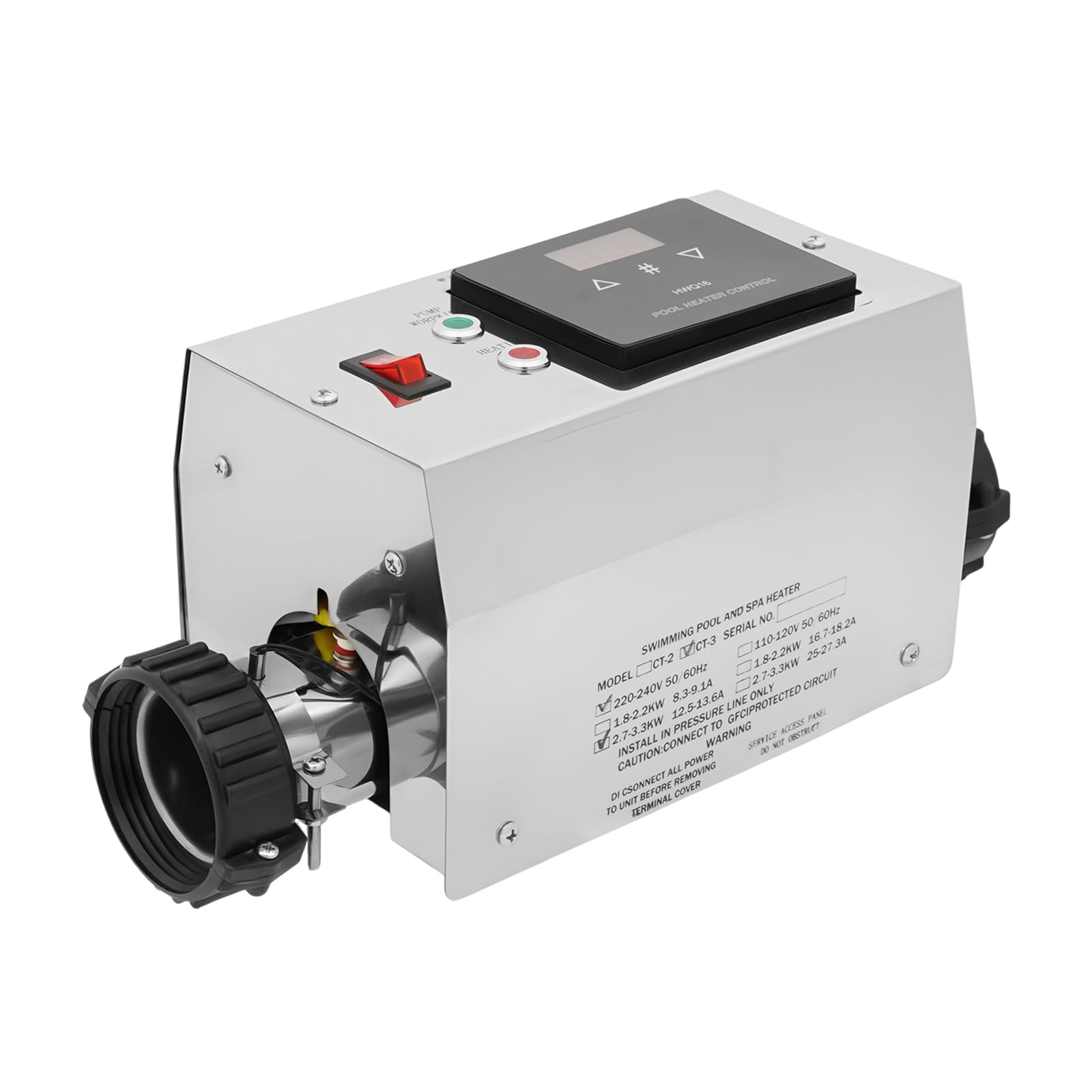 Chauffage électrique de piscine 3000 W Chauffe-eau instantané avec régulateur de température