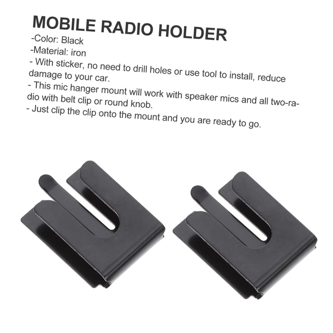 Balacoo 2pcs Radio Mount Iron Mic Holder Radio Accessories Quick Mount for Vehicle
