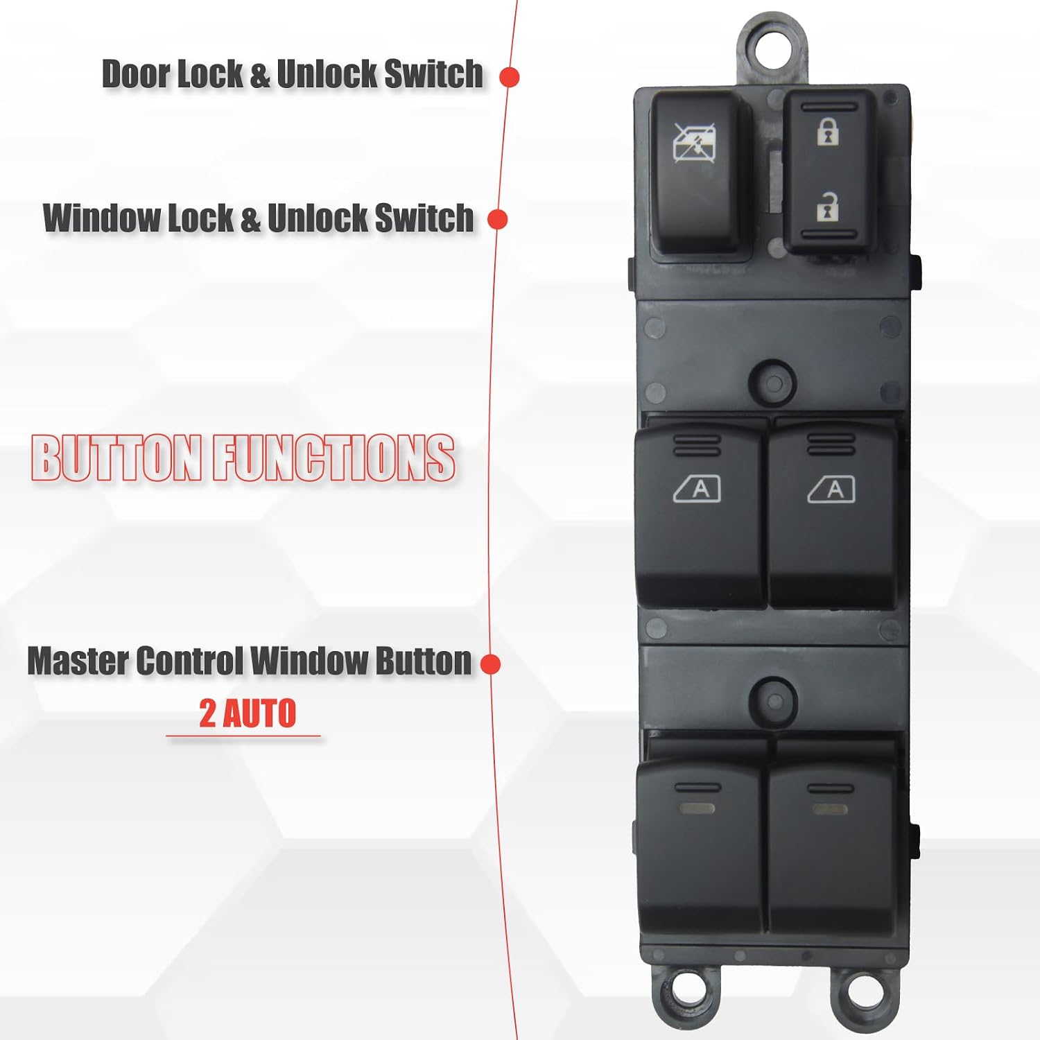 25401-ZT10A Master Power Window Switch Driver Side Compatible with Titan 2004 2005 2006 2007 2008 2009 2010 2011 2012 2013 2014 5.6L V8