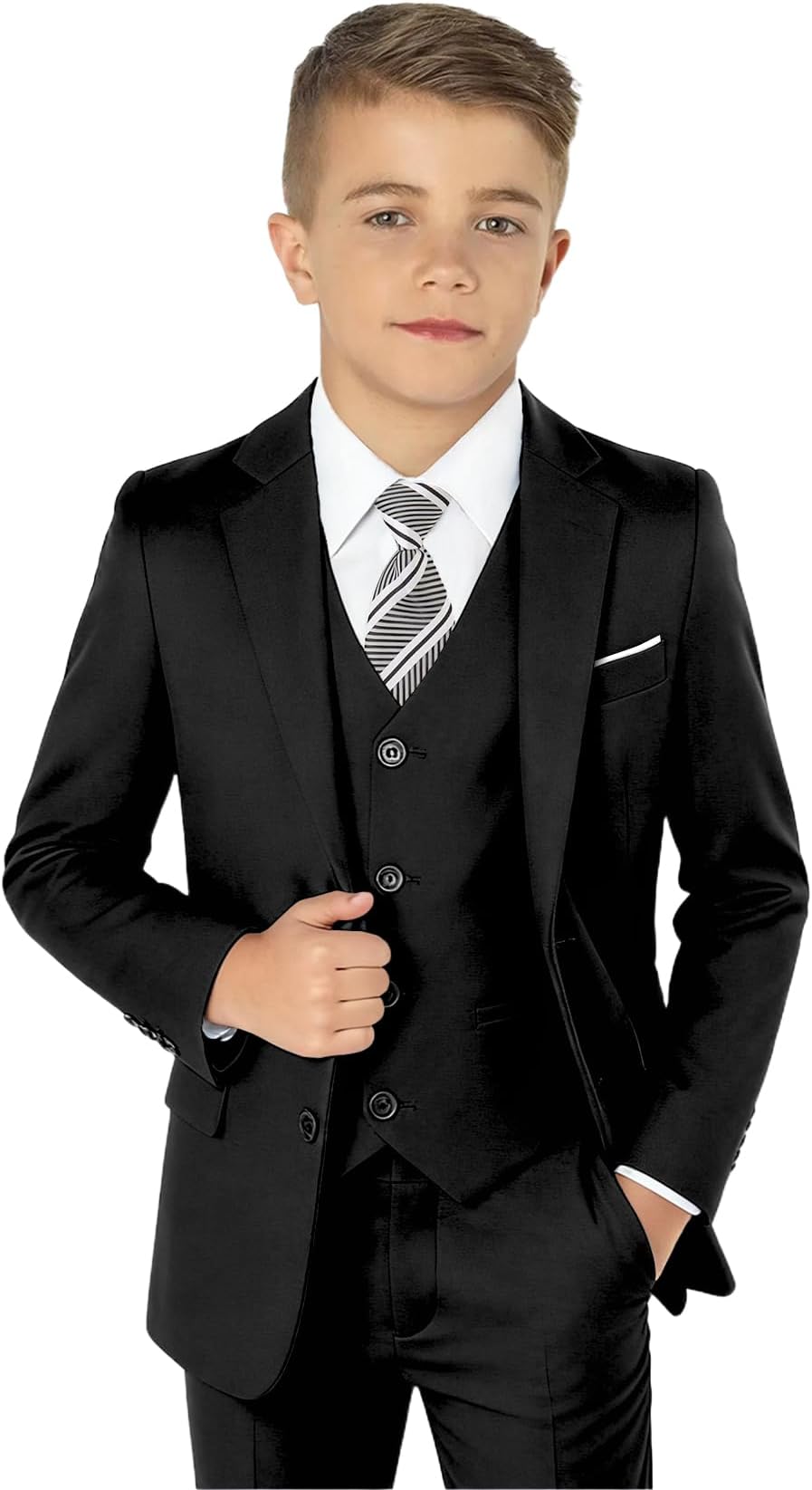 Boys Suit for Kids Tuxedo Suits for Wedding Formal Suit Set Toddler Boy Dress Outfit with Shirt and Tie