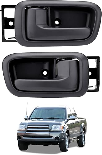 Gledewen Manijas de puerta interiores con bisel (par), compatibles con Toyota Tundra 2000-2006, gris, conductor trasero izquierdo y pasajero derecho