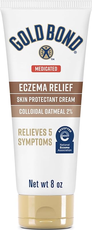 Medicated Eczema Relief Skin Protectant Cream, 8 oz., Gold Bond Lotion With 2% Colloidal Oatmeal