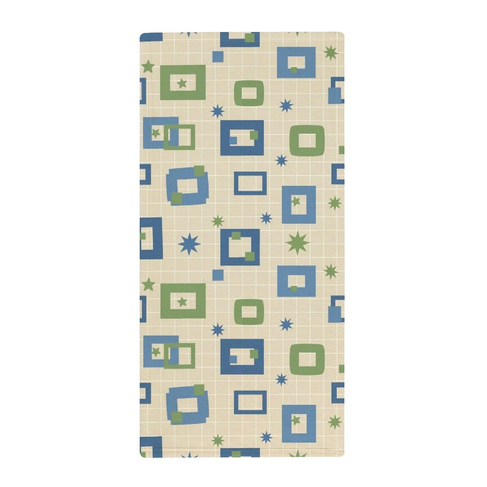 Anceky Luxury Soft Hand Towels, Abstract Mid Century Modern Grid Art Ultra Absorbent & Quick Dry Bath Towels for Hotels, Yoga, Gym, Spa & Guest Bathrooms