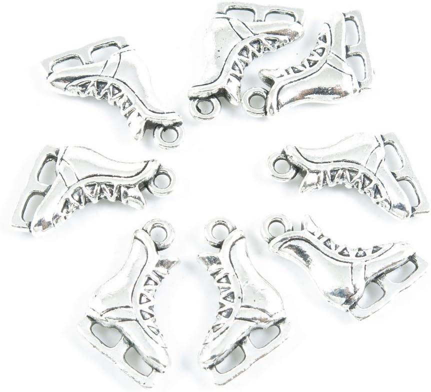 Price per 320 Pieces Antique Silver Tone Jewelry Making Charms Supply P7JO3 Ice Skate Shoes