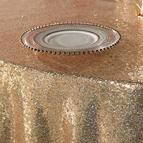 Eternal Beauty Sequin Tablecloths Round Light Gold 274 cm wedding Halloween Chrismas Party Banquet New Year’s Day - Image 4
