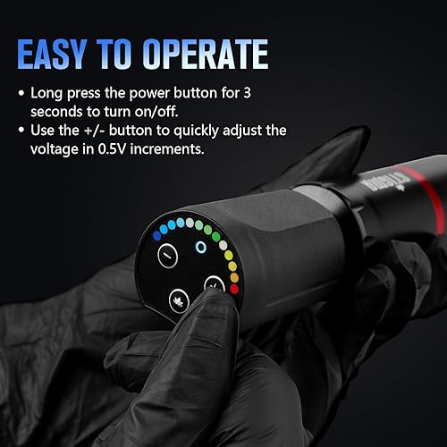 Miniatura 5 de STIGMA Kit de tatuaje inalámbrico con bolígrafo de tatuaje giratorio, batería de tatuaje de 1400 mAh, 20 agujas de cartucho de tatuaje y 7 colores