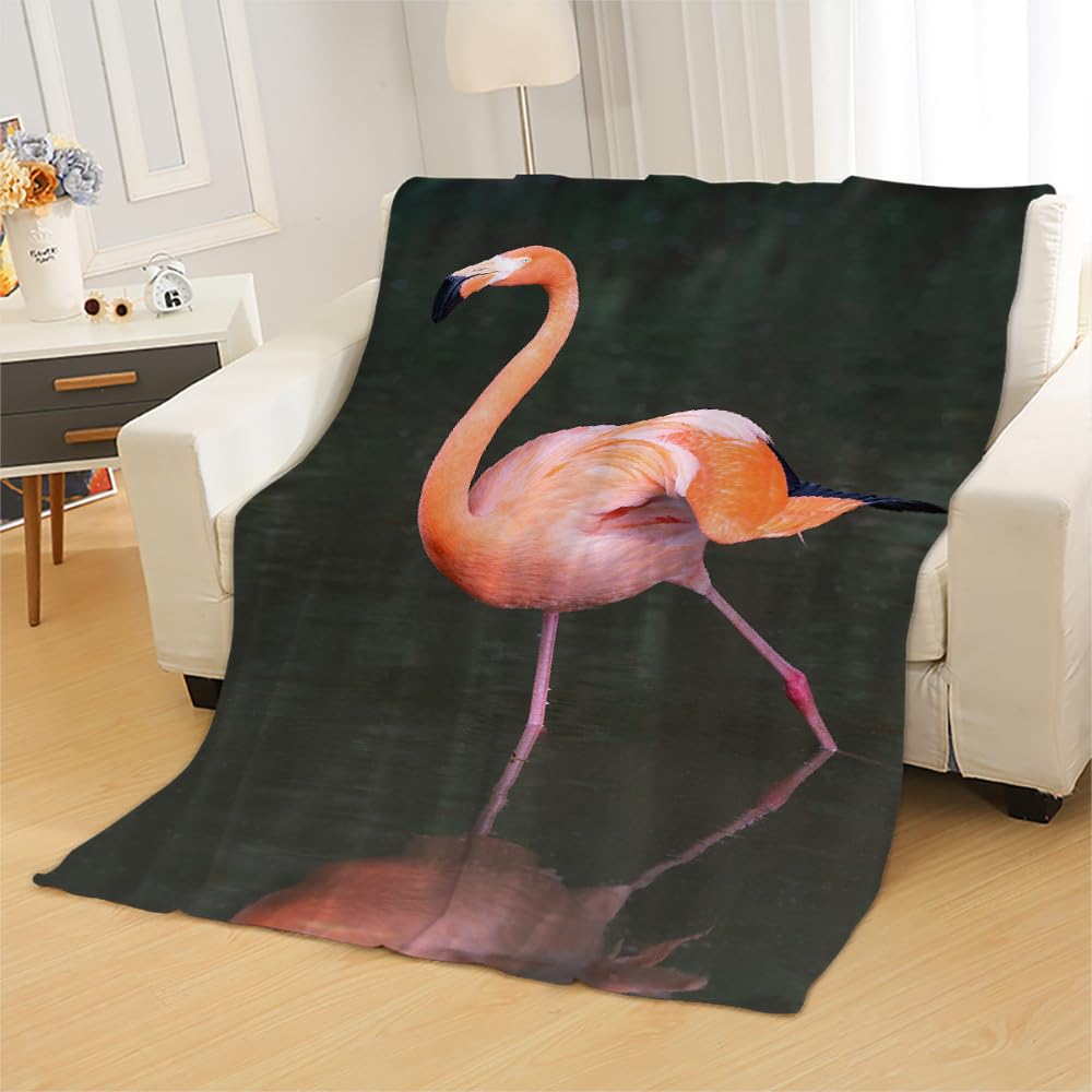 Couverture Polaire Flanelle Flamingo 150X200 Couverture Polaire Epaisse Hiver Chaude,Couverture Lit Jete De Canape 1 Personnes,Grand Chaud Et Doux,G1