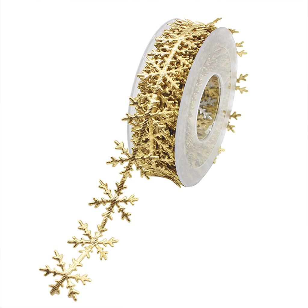 Kalttoy Gold Creative Christmas Ribbon Lace Trims En Silver Glitter Snowflake Shape Lace Ribbons For Birthday Wedding Party D Creative Christmas Ribbon Trims En Silver For Wedding Party Decorations