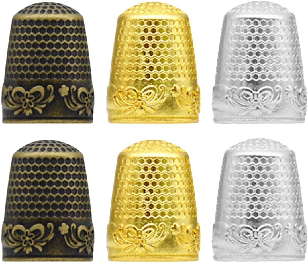 EPIGEIST 6pcs Embroidery Thimbles Thimbles Finger Sleeves Quilting Supplies for Hand Sewing