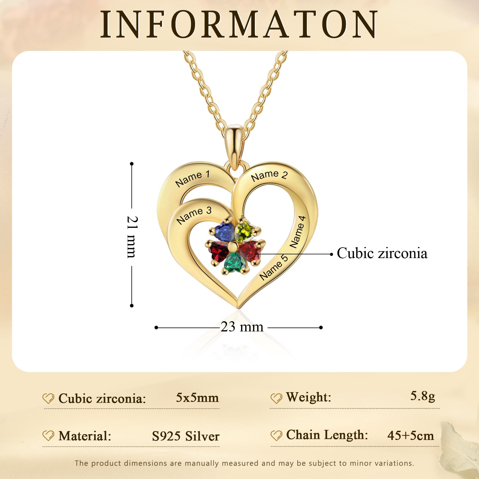 Jeweidea Personalisierte Namenskette 925 Sterling Silber Kette Damen Herz Anhänger mit Namen für Mama Oma Geschenk für Muttertag Valentinstag Weihnachten
