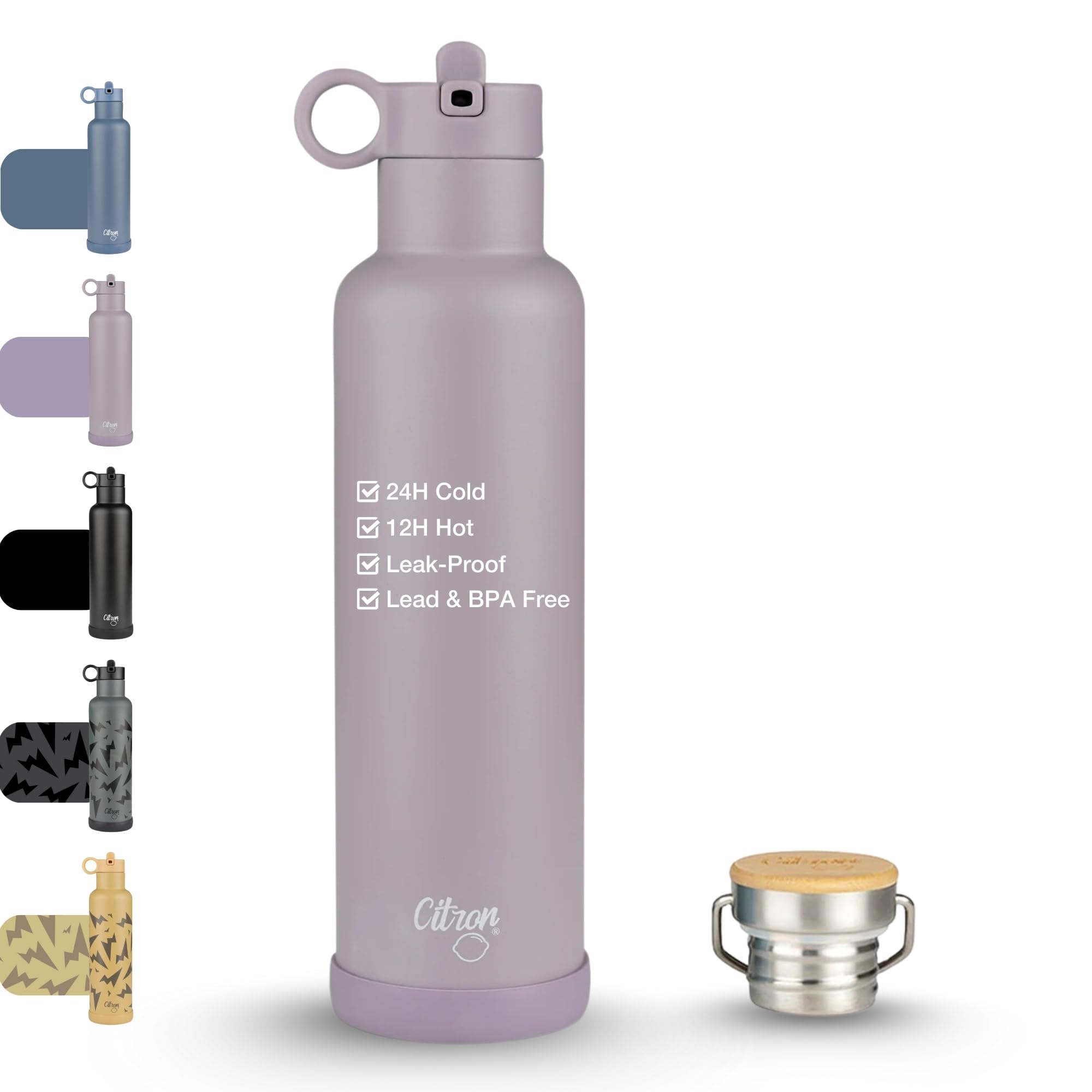 – Citron- Vacuum Insulated Stainless Steel Water Bottle 750ml- Purple