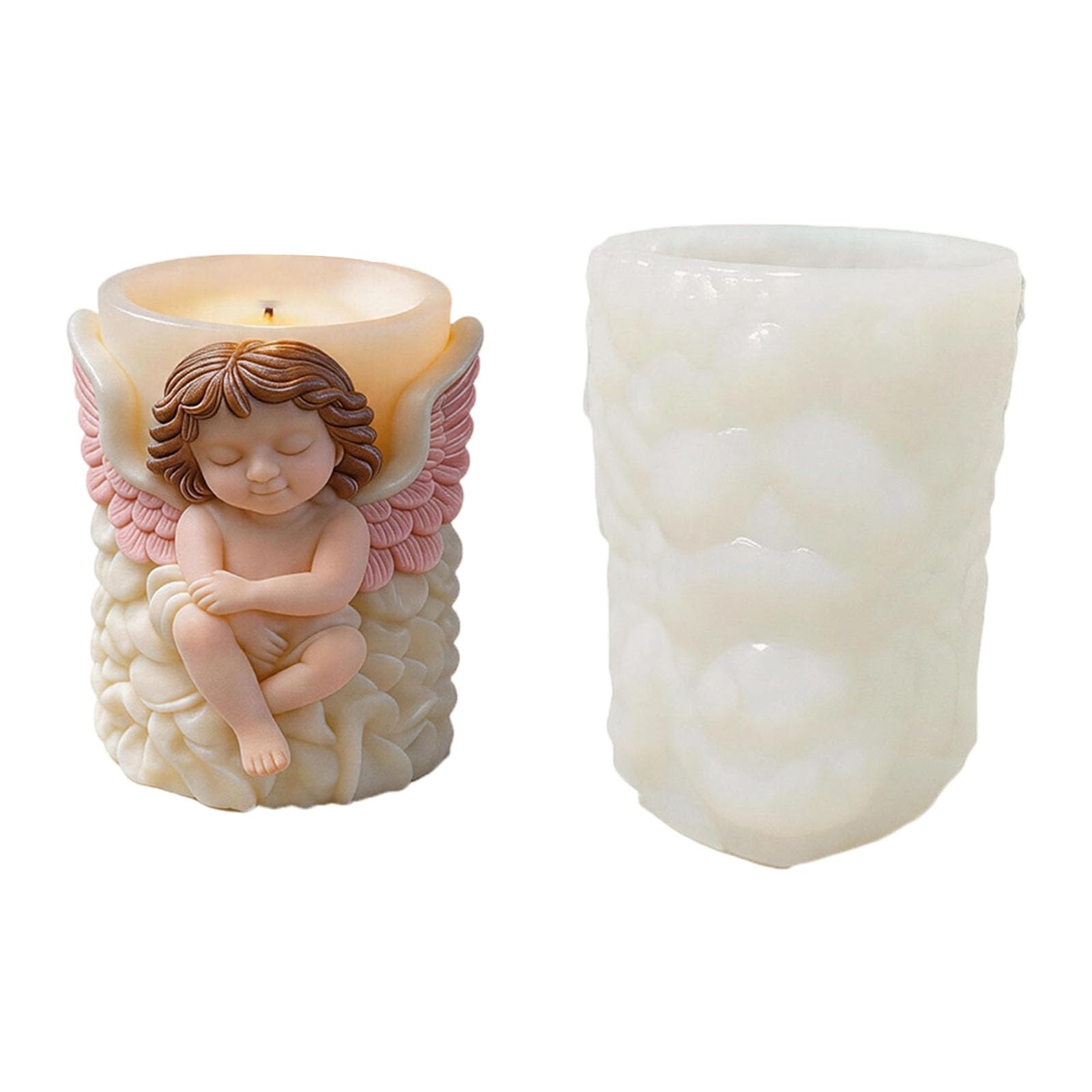 Xinsheinelry Wing Carving Silicone Molds Cylindrical Shape Silicone Molds for and Soap Chocolate Making Epoxy Resin Gift Making Cast