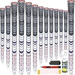 SAPLIZE Multi Compound Golf Grips, Deluxe Kit(13 Grips with Solvent Kit), Midsize, Hybrid Golf Club Grips, White CL03S Series