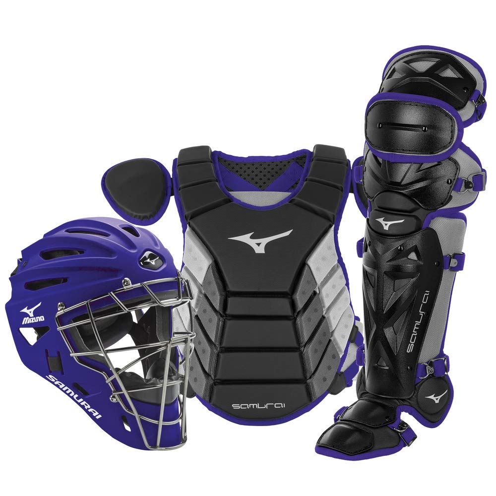 Mizuno Samurai Adult Baseball Boxed Catcher's Gear Set , Black-Purple, 15" Men's Adult