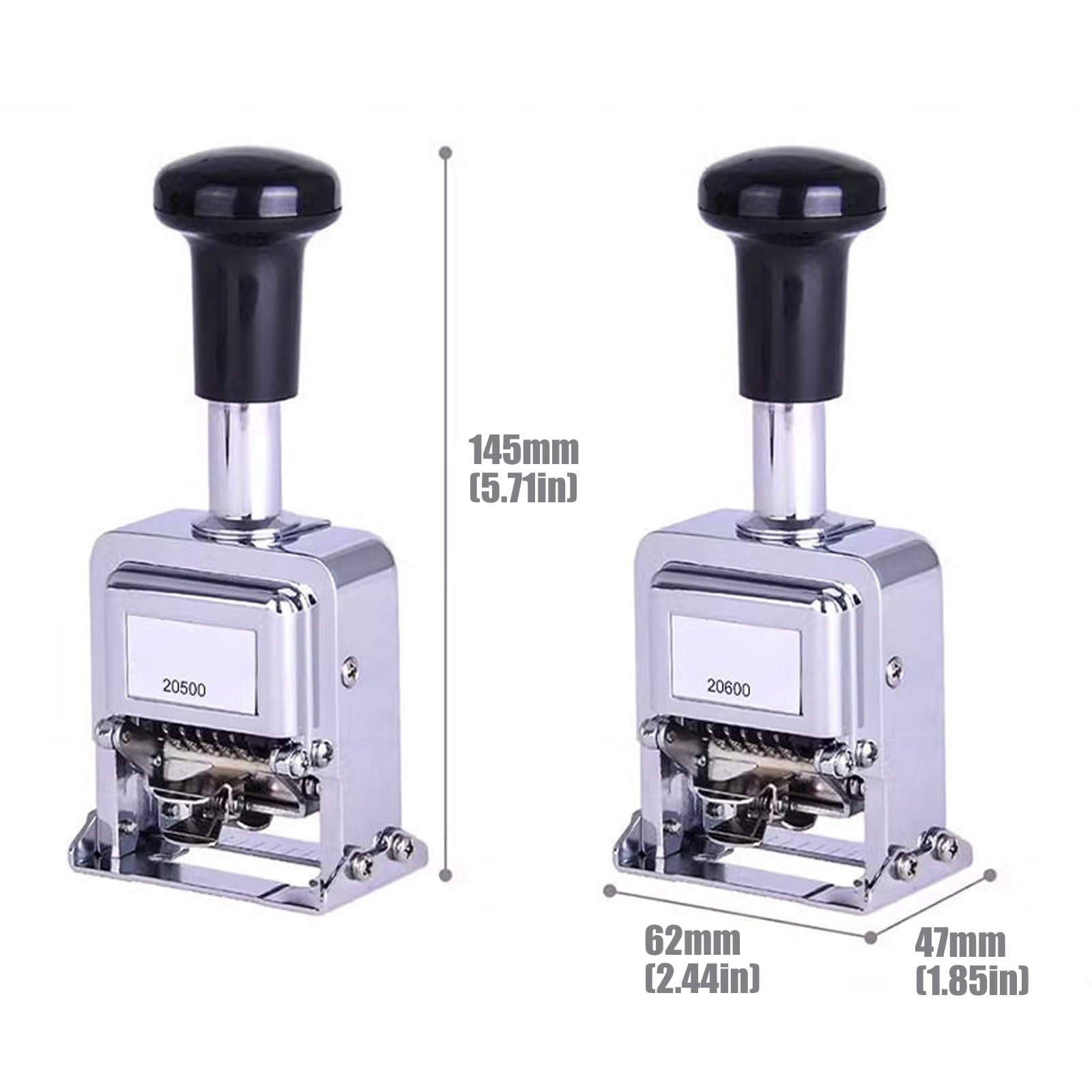 Macchina per timbri con numerazione in metallo, strumento desktop per stampa manuale per file, fatture, tracciamento dei record, archiviazione da tavolo, ricevute Macchina per numerazione documenti