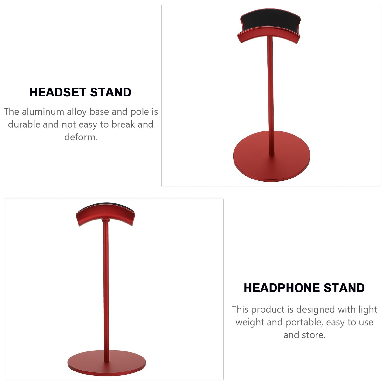 Supporto Liscio Alluminio da Lega in Tavolo per Cuffie e di Rosso Leggero Design Curvo Organizzatore Auricolari da Gaming per Computer e Lavoro
