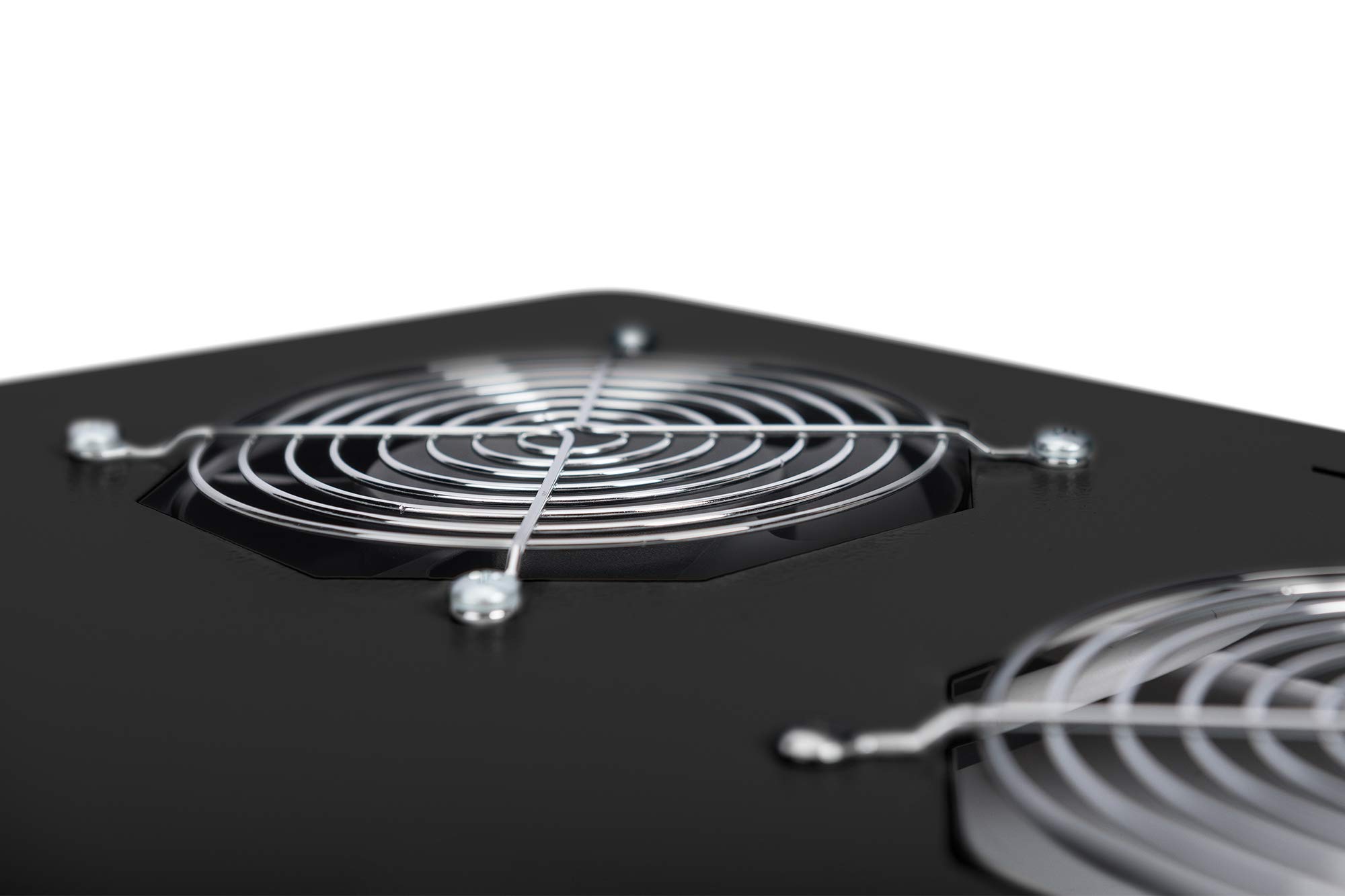 DIGITUS Unità di ventilazione per armadio di rete da 19 pollici - 4 ventole - Termostato - Portata d'aria 9,3 m³ al minuto - per Unique, Unique Light e serie Server-N - Nero