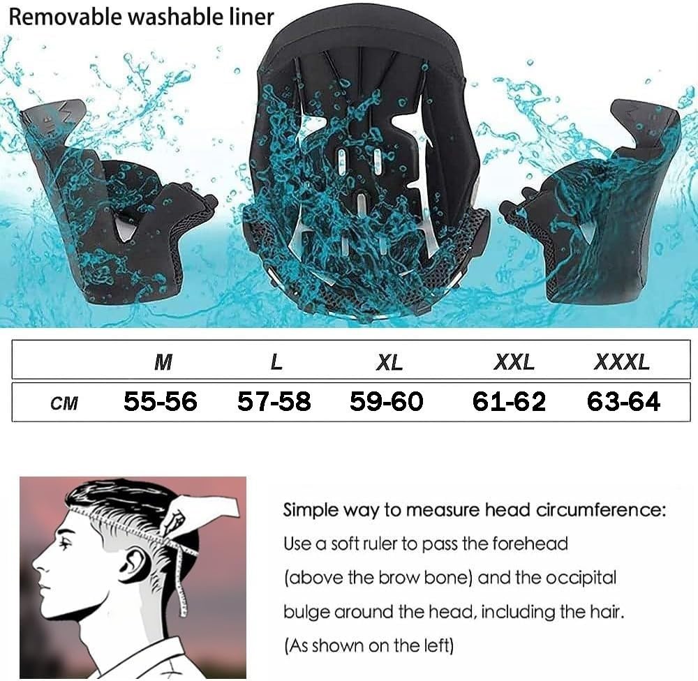 Casco da Moto modulare Bluetooth con Luce Posteriore, Casco da Moto con Doppia Visiera Integrata omologato ECE/DOT, Doppi Altoparlanti e Microfono, per Adulti, Uomini e Donne G,XXL=61-62cm