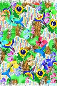 Foulard multifonction imprimé - Coloré unique - Foulard, châle, paréo, chemisier, turban, robe - Art brésilien exclusif - Teinture balinaise, Brésil Nature, L