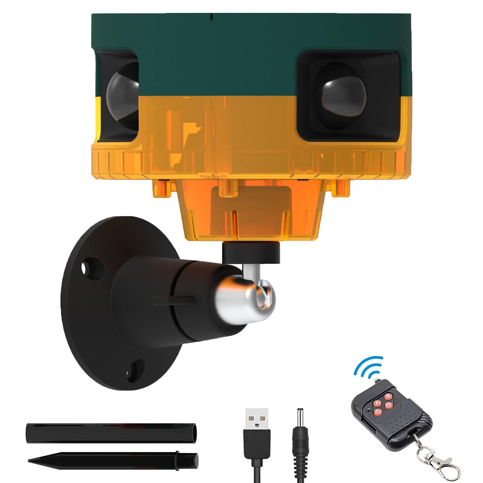 Dissuasore solare per predatori – Rilevatore di movimento a 360° con luce stroboscopica a LED, 13 suoni integrati, sirena potente da 129 dB per casa, fattoria (1)
